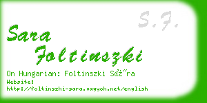 sara foltinszki business card